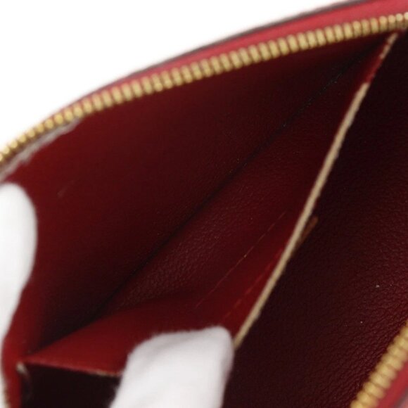 LOUIS VUITTON Pochette Cosmetic Pouch M90009 Rose Andian Red Monogram Vern... - Picture 6 of 12